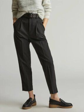 Everlane Draper Tapered Tencel Cotton Pleated Pant